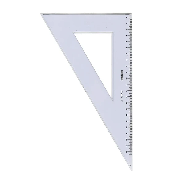 REGLA ESCUADRA ACRILICA TRANSPARENTE CON BASE 60X285CMS