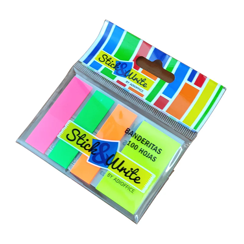 SEPARADOR PAG. STICK & WRITE 100HJ 4 COLORES NEON