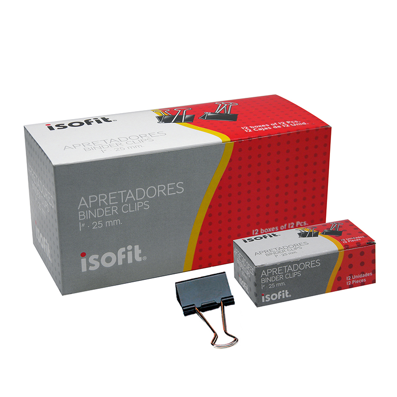Caja Clip Doble Negro 32mm