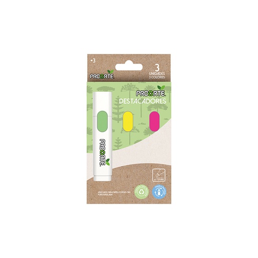 [NZ-010158] Destacadores Proarte Eco 3 unidades