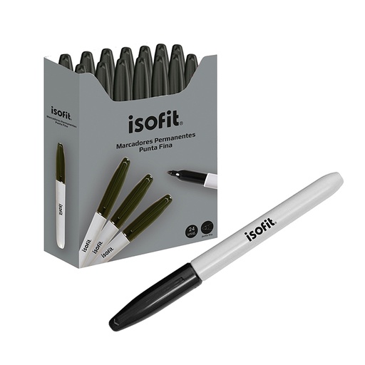 [NZ-010562] MARCADOR PERMANENTE ISOFIT P FINA NEGRO 24UN