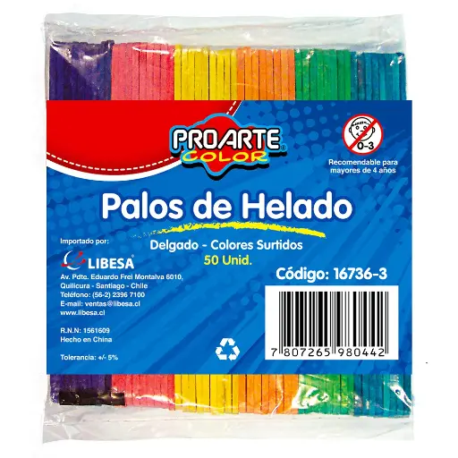 [NZ-010613] PALOS DE HELADO PROARTE  50UN