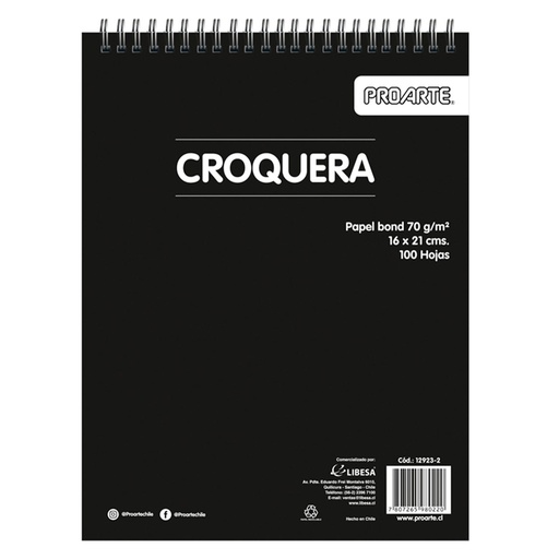 [12923-2] CROQUERA ESPIRAL 1/2 OFI.IMAGIA 100 HJ.16X21 