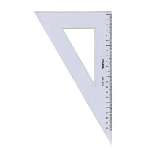 [13011-7] REGLA ESCUADRA ACRILICA TRANSPARENTE CON BASE 60X285CMS